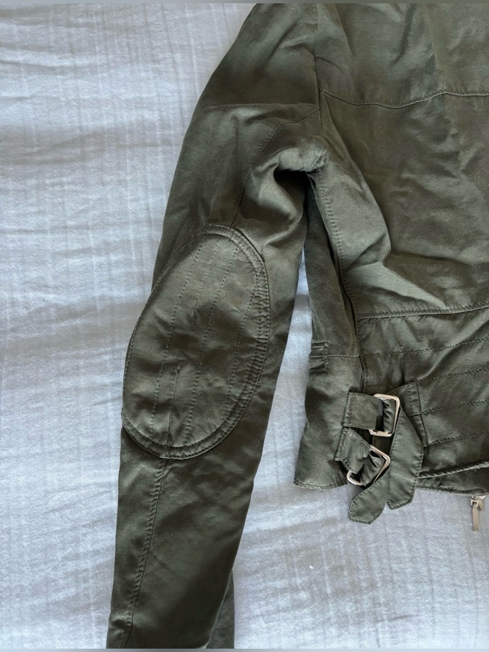 Club Monaco  Karpri Olive Green 
Moto Jacket Asymmetric Zip Biker
Coat  Sz S EUC - Picture 9 of 13